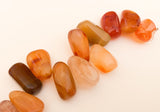 Large Carnelian Beads, Carnelian Stick Beads, Gemstone Focal Beads, Smooth Carnelian Drop Side-Drilled Beads 7 1/2" Strand