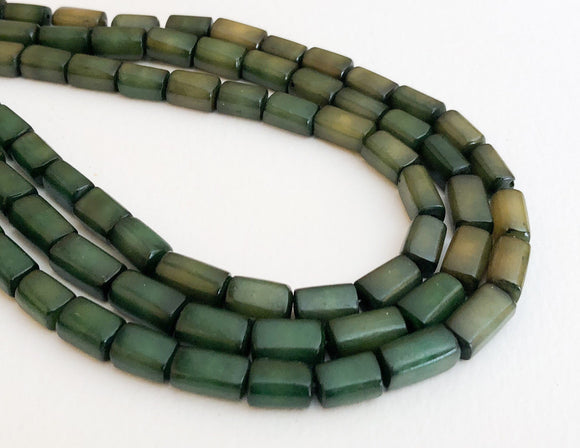 Khaki Green Buri Rectangle, Natural Nut Beads, Buri Beads, Palmwood Nut Beads, Buri Tube 16