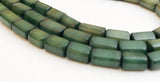 Khaki Green Buri Rectangle, Natural Nut Beads, Buri Beads, Palmwood Nut Beads, Buri Tube 16" strand