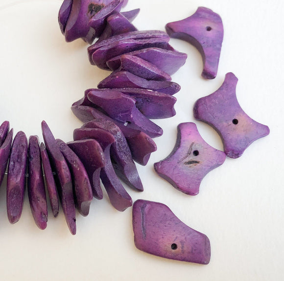 Large Coconut Shell Chips Purple-30pc