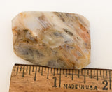 Large Faceted Stone Pendant Bead, Focal Bead, Ocean Jasper