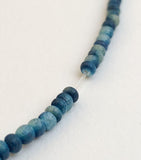 Small 2-3mm Coconut Beads,Rondelle Spacer, Natural Wood Beads, Coco Pukalet Tie-Turquoise/Navy 16" strand