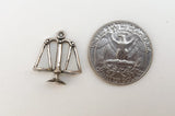 Zodiac Charm, Libra Sign Charm, Scales of Justice Charm Sterling Silver
