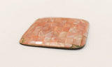 Inlaid shell pendant, mosaic shell pendant, abalone shell, square shell pendant peach