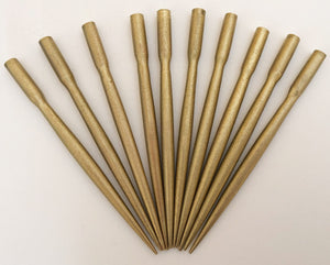 Hair sticks blanks small 4 1/2 inch round wood gold 10 pcs.