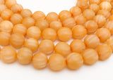 Nut Beads Buri Round Carved 10mm Yellow 16" strand