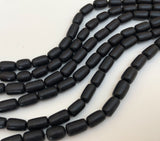 Buri Nut Beads Oval black 16" strand