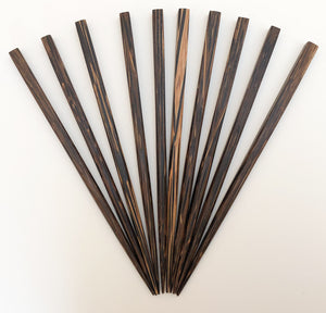 Wood Hair Sticks 7 inch long Old Palmwood. 10 pcs. per pkg.