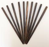 Wood Hair Sticks 7 inch long Old Palmwood. 10 pcs. per pkg.