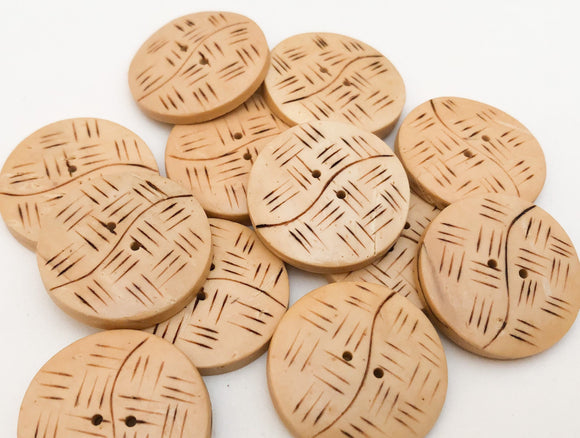 12 round wood buttons 1 inch