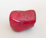 Large Bamboo Coral Bead, Dyed Red Coral, Chunky Coral