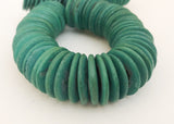20mm Coconut Wood Discs, Coco Rondelle Saucer Green, Coconut Shell, Natural Wood Beads-30pc