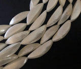 White Shell Beads, Troca Shell Long Oval-16” Strand