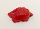 Carved Red Coral Pendant Flower 26mm