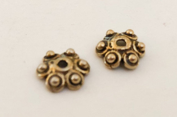14k gold filled bead caps 8mm-2pc