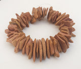 Mustard Yellow Coconut Wood Chips, Medium Coco Chips Coconut Shell, Natural Wood Beads 7&quot; strand