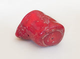 Large Bamboo Coral Bead, Dyed Red Coral, Chunky Coral