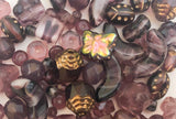 Czech Glass Bead Lot Purple 20grams