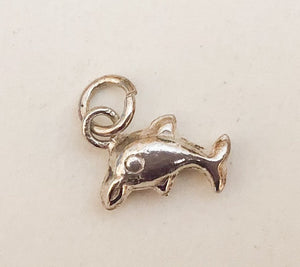 Small Sterling Silver Dolphin Charm