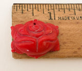 Carved Red Coral Pendant Flower 26mm