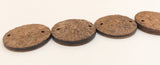 Connector Beads 30mm, Coconut Disc Brown Unpolished 10 Count