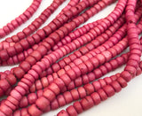 Coconut Beads 4/5mm Rondelle Pukalet Tea Rose