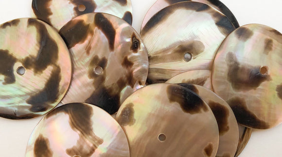 Large Round Shell Buttons 1 inch Brownlip~10pc