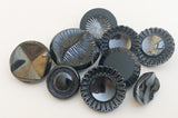 Metallic luster vintage glass button lot-9pc