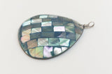 Shell pendant, Inlaid Shell Pendant With Sterling Silver Bail