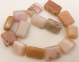 Pink Peruvian Opal Flat Rectangle~7" strand