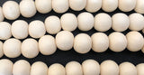 8mm Whitewood Round, Natural Wood Beads, Wood Round 8mm, Bleached Dica 16” Strand