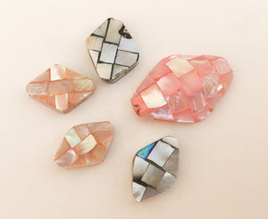 5pc Shell Diamond Shape Beads