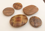 5pc Wrapped Beads, Inlaid Wood Focal Beads