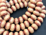 6mm Rondelle Czech GLass Beads, Neutral Tan Picasso Rondelle-25pc