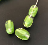 10 Glass Beads Green