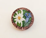 Bavarian Vintage Glass Button Edelweiss