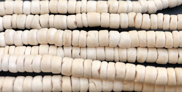Coconut Beads Pukalet Rondelle 5mm Cream