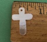 Small shell cross pendant charms-4pc