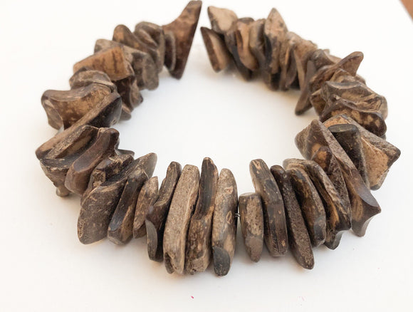 Coconut Wood Chips, Medium Coco Chips, Coconut Shell Brown Natural Wood Beads 7 