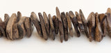 Coconut Wood Chips, Medium Coco Chips, Coconut Shell Brown Natural Wood Beads 7 " strand