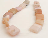 Pink Peruvian Opal Flat Rectangle~7" strand