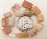 Pink Peruvian Opal Flat Rectangle~7" strand