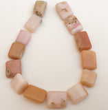 Pink Peruvian Opal Flat Rectangle~7" strand