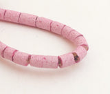 Coconut Heishi, Coco Heishi, Coconut Shell Tube Beads, Natural Wood Beads, Coconut Shell Heishi  3mm Pink Speckled-24"