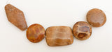 Large Wrapped Beads, Inlaid Focal Beads, Inlaid Wood Beads-5pc