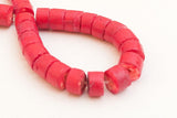 5mm Coconut Heishi, Coco Heishi, Natural Wood Beads, Coconut Shell Heishi  Red 24" strand