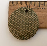 37mm Wood Disc Earring Component Pendant Khaki-2pc