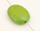 Green Turquoise Stone Oval Pendant, Stone Focal Bead 23x31