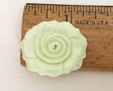 Lovely Pale Green Carved Stone Flower Pendant