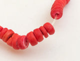 Wood Coconut Rondelle Beads 5mm Tangerine Orange